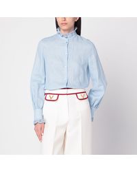 Valentino - Light Linen Shirt With Ruffles - Lyst