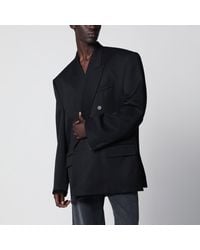Balenciaga - Double-Breasted Oversized Wool Blazer - Lyst