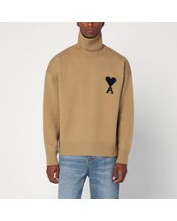 Ami Paris - Camel Ami De Coeur Turtleneck Sweater - Lyst