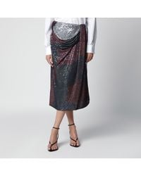 Maison Margiela - Printed Draped Sequin Maxi Skirt - Lyst