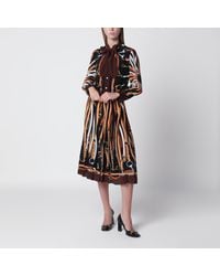 Gucci - Silk Shirt Dress With Equestrian Print - Lyst