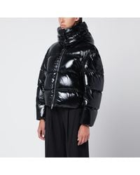 Moncler x Edward Enninful - Schwarze Daunenjacke Mit Kapuze Aus Glänzendem Nylon - Lyst