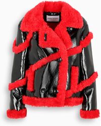 Stand Studio Eco-pelliccia Melendy nera/rossa - Rosso