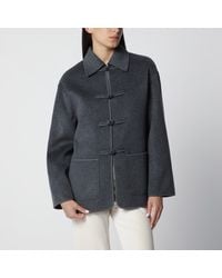 Rohe - Dark Mélange Double-Faced Wool Jacket With Pankou Closure - Lyst