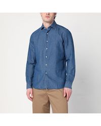 Xacus - Camicia tailor fit in denim - Lyst