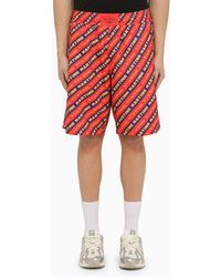 Martine Rose - Red Bermuda Shorts With Logo Print - Lyst