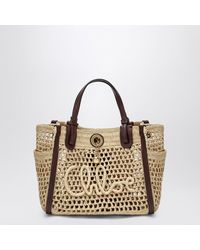 Chloé - Iconic Tote-Bag Aus Raffia Mit Lederbesatz - Lyst
