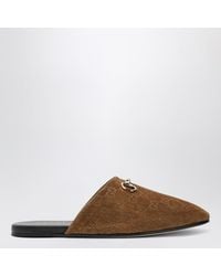 Gucci - Sabot Uomo Con Morsetto Marrone - Lyst