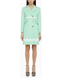 Patou - Single Breasted Mint Green Cotton Coat - Lyst