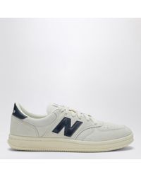 New Balance - Basket T500 Blanc Et Bleu En Daim - Lyst