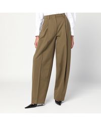 Thelatest - Taupe Wool Blend Trousers - Lyst