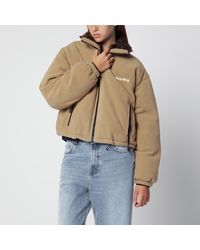 Miu Miu - Camel Fleece Down Jacket - Lyst
