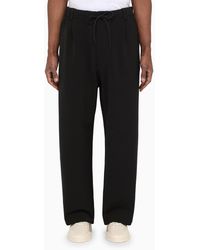 Y-3 - And White Track Trousers With Logo - Lyst