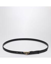 Prada - Gürtel Aus Schwarzem Saffiano-Leder Mit Dreieckslogo - Lyst