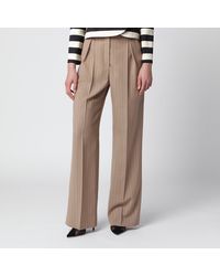 Valentino - Mud-Colored Pinstripe Wool Trousers - Lyst