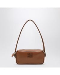 Miu Miu - Pochette Couleur Cognac En Cuir - Lyst
