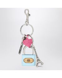 Balenciaga - Keychain With Lock And Heart Of Crystals - Lyst