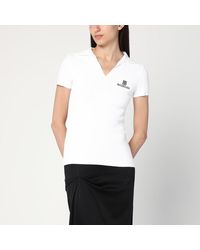 Balenciaga - Canotta a mancia corta nano bb bianca - Lyst