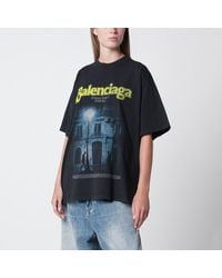 Balenciaga - Faded Oversized T-Shirt With Logo Print - Lyst