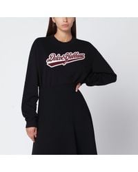 Dolce & Gabbana - Schwarzes Sweatshirt Aus Baumwolle Mit Logo-Patch - Lyst