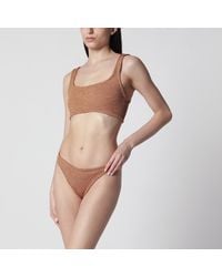 Hunza G - Xandra Metallic Cocoa Twopiece Bikini - Lyst