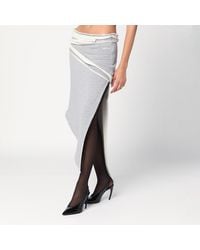 The Attico - Asymmetric Mélange Cotton Skirt - Lyst