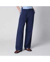 Miu Miu - Ink-Colored Gabardine Trousers - Lyst