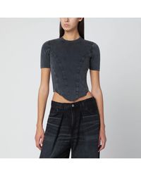 Balenciaga - Washed Corset-Style T-Shirt - Lyst