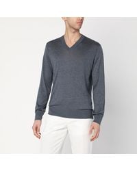 Brunello Cucinelli - Dark Sweater In Silk And Cotton - Lyst