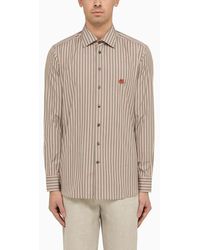 Etro - Camicia a righe /verde in cotone - Lyst