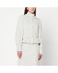 Valentino - Weiße Einreihige Jacke Mit Schwarzen Punkten - Lyst