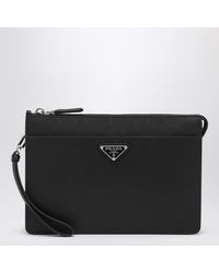 Prada - Schwarze Saffiano-Leder-Tasche - Lyst