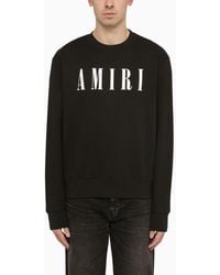 Amiri - Black Crewneck Sweatshirt With Logo - Lyst