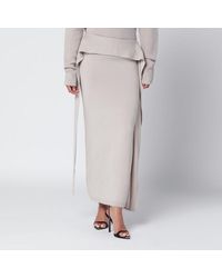Entire studios - Light Beige Long Wool Skirt - Lyst