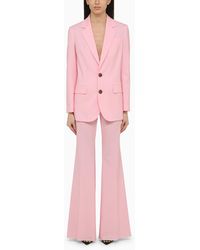 DSquared² - Pink Wool Blend Palazzo Trousers - Lyst