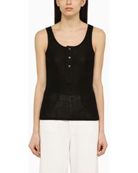 Ami Paris - Cotton Tank Top With Buttons - Lyst