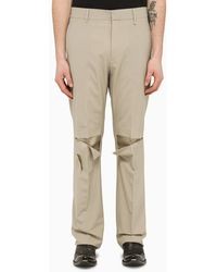 Givenchy - Stone Tailored Trousers With Wear - Lyst