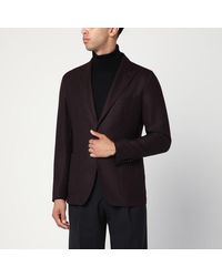 Tagliatore - Single-Breasted Jacket With Burgundy Pattern - Lyst
