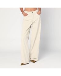 Haikure - Wide Ecru Corduroy Trousers - Lyst