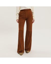 1989 STUDIO - Corduroy Flared Leather Pants - Lyst