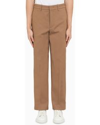 Department 5 Classic Camel Cotton Pants - Brown