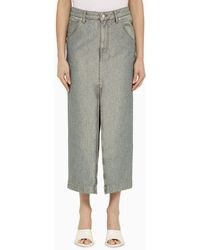 DARKPARK - Grey Denim Skirt With Slit - Lyst