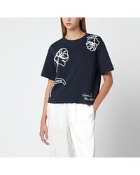 Weekend by Maxmara - Boxy Cotton T-Shirt With Print - Lyst