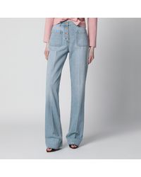 Valentino - Straight-Leg Cotton Denim Jeans - Lyst