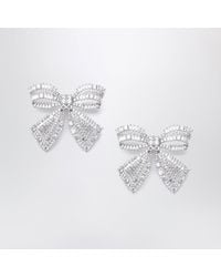 Self-Portrait - Crystal Bow Earrings - Lyst