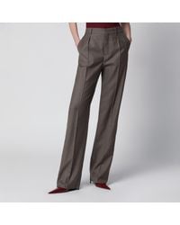 Saint Laurent - Mid-Rise Tailored Straight-Leg Wool Trousers - Lyst