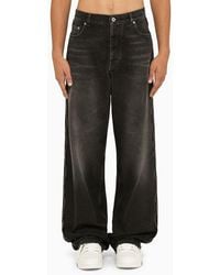 Off-White c/o Virgil Abloh - Jeans larghi di jeans in denim grigio bianco TM - Lyst