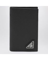 Prada - Portafoglio Verticale Nero - Lyst