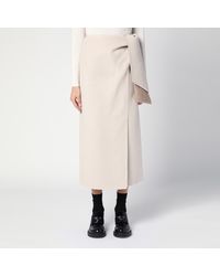 Max Mara - Beige Wool And Cashmere Midi Skirt - Lyst