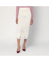 GIUSEPPE DI MORABITO - Gonna Tube With Lace And Rhinestones - Lyst
